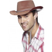 Cowboy Hat Brown Flocked