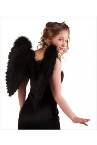 Black Feather Angel Wings 50x50cm