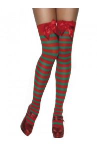 Ladies Stripy Thigh High Elf Stockings