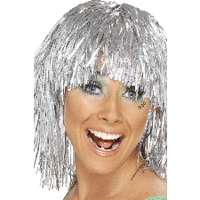 Silver Tinsel Wig