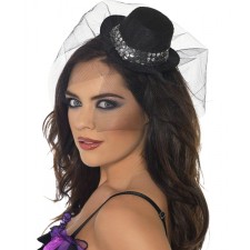 Fever Mini Top Hat On Headband Black