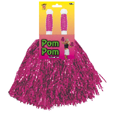 Metallic Pink Pom Poms