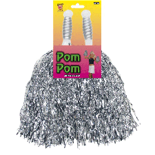 Metallic Silver Pom Poms
