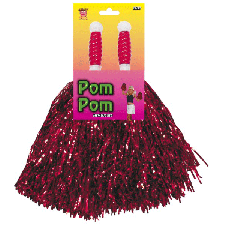 Metallic Red Pom Poms