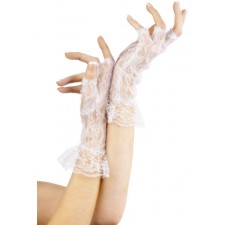 White Polka dot Gloves With Bow