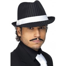 Deluxe Pinstripe Gangster Trilby Hat