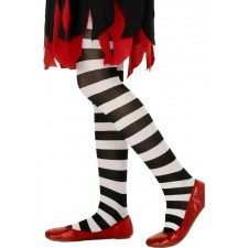 Tights Black and White Striped, Age 6-12
