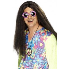 Hippy Wig Brown Fancy Dress Smiffys