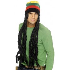 Raster Wig Dreadlocks With Hat Fancy Dress Smiffys