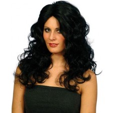 Glamour Wig Black Fancy Dress Smiffys