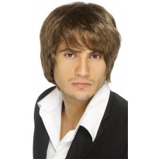 Boy Band Wig Brown Fancy Dress Smiffys
