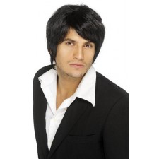 Boy Band Wig Black Fancy Dress Smiffys