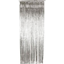 Silver Tinsel Shimmer Curtain