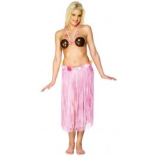 Adult Female Light Pink Hawaiian Skirt Fancy Dress Smiffy