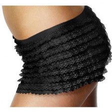 Adult Black Ruffle Lace Panties