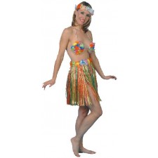 Multi Colour 46cm Hula Skirt Smiffys