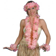 Pink Hawaiian Leis Set Smiffys
