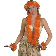 Red Set Leis Head And Wristband Smiffys