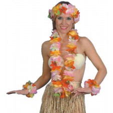 Multi Colour Deluxe Leis Set  Smiffys