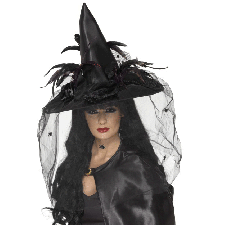 Ladies Halloween Fancy Dress Witch Hat