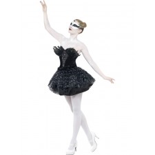 Ladies Gothic Swan Ballerina Halloween Fancy Dress