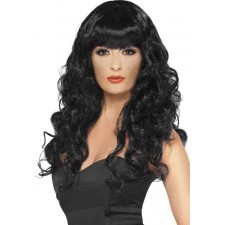 Ladies Long Curly Wig With Fringe