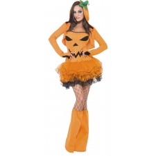 Ladies Fever Pumpkin Halloween Fancy Dress
