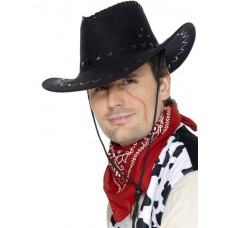 Suede Look Cowboy Hat Black