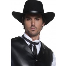 Authentic Western Gunslinger Hat Black