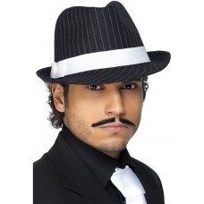 Deluxe Pinstripe Gangster Trilby Hat