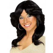 70s Flick Wig Black